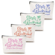 4 Pcs Girls Weekend Gifts for Women 2026 Girls Trip Makeup Bag Girl Trip Gift