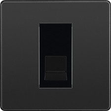 Image of BG Evolve Black Chrome Screwless Switches & Sockets Black Inserts Full Range