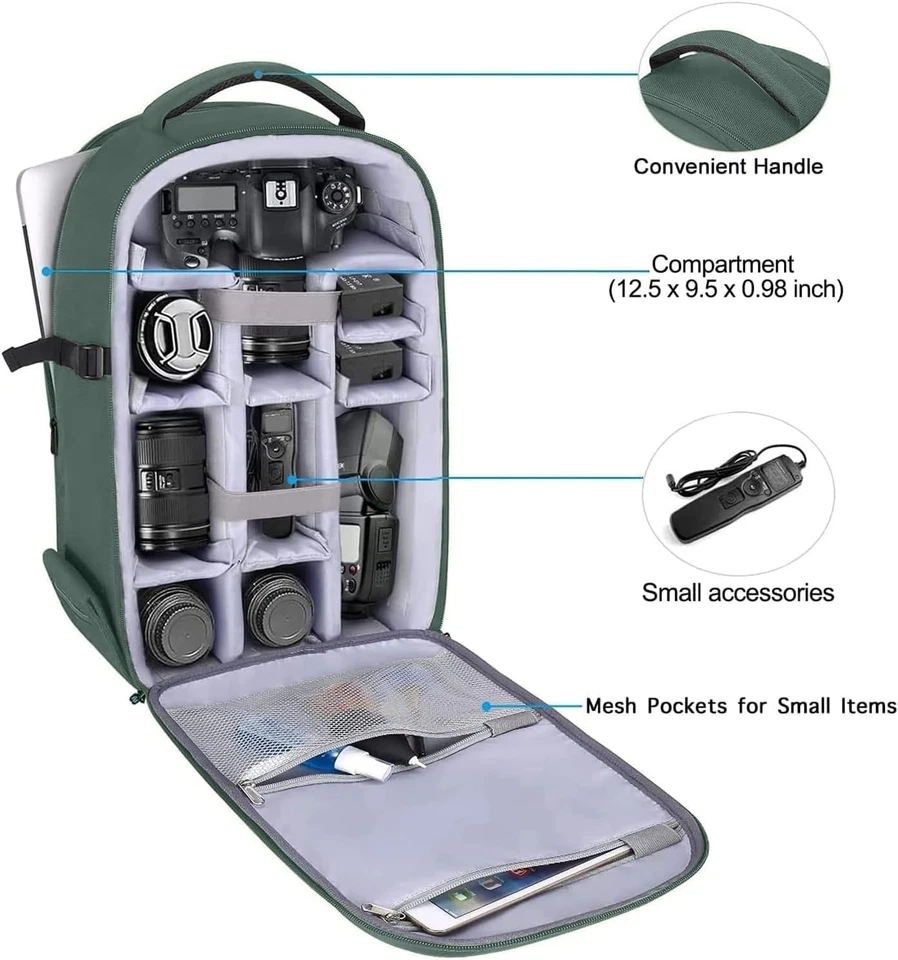 Camera Backpack DSLR/SLR/Mirrorless Insert Protection Photography Camera Bag - Image 3 of 4