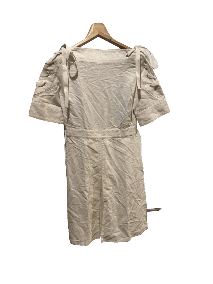 Mini Vestido GUCCI Blanco Lino Talla 42 Hecho en Italia Foto 4 de 4