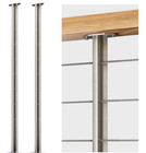 2-Pack Stainless Steel Cable Railing Post, 36 In, Pre-Drilled Intermediate Post