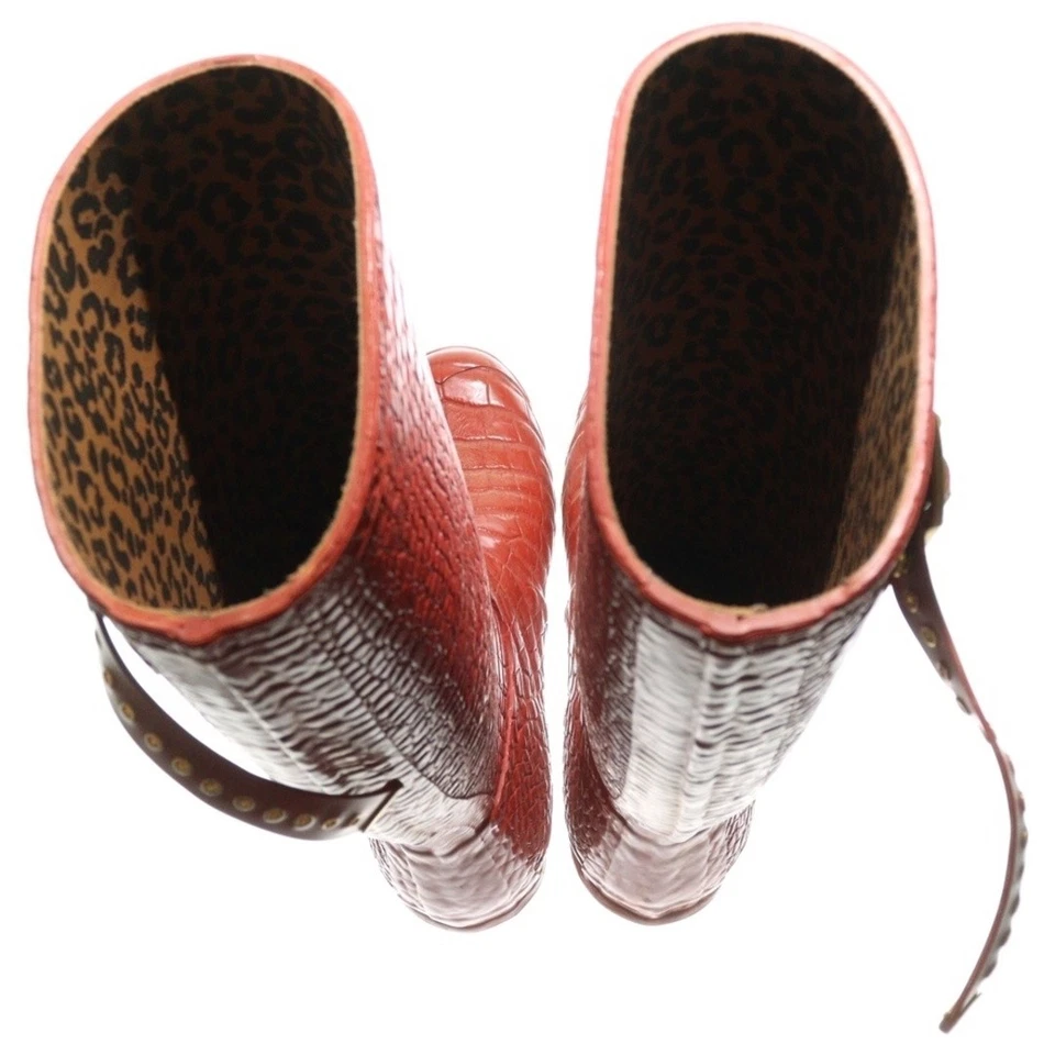 BOTAS DE LLUVIA LARGAS HUNTER X Jimmy Choo en relieve rojas para mujer usadas 6344935cf2af3665700 Foto 4 de 4