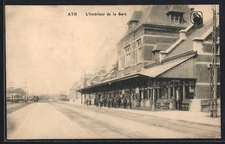 CPA Ath, L´Intérieur de la Gare 
