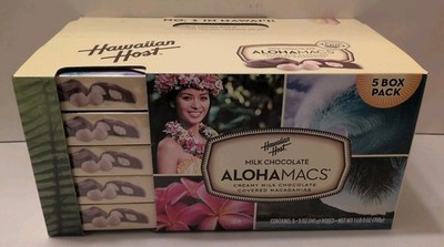 Hawaiian Host AlohaMacs Milk Chocolate Covered Macadamia Nut 5 oz x 5 pk