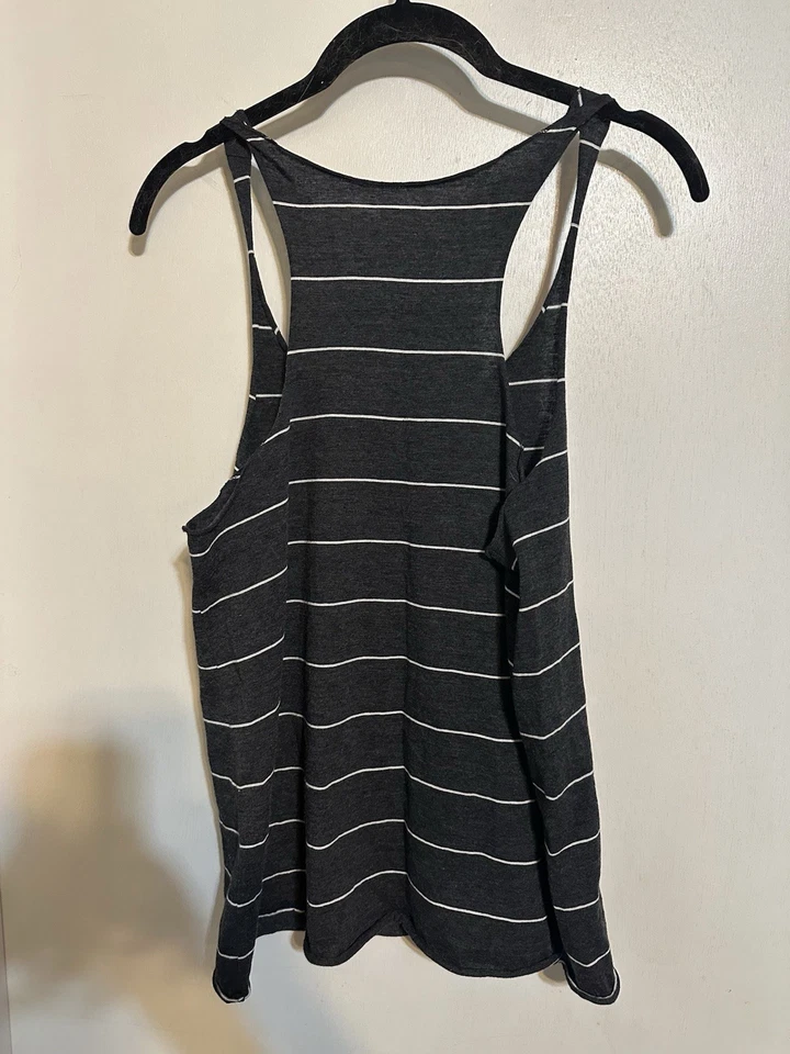 Camiseta sin mangas Juniors Glamour Kills Racerback, rayas grises/blancas, L Foto 2 de 3