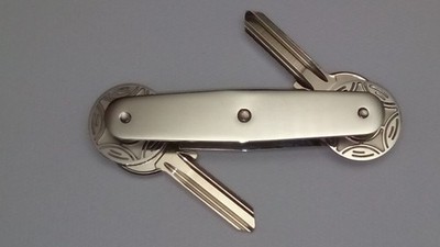 Unikat Schlüsselhalter  aus Edelstahl 10 Schlüssel Key Organizer GOLDSCHMIEDE