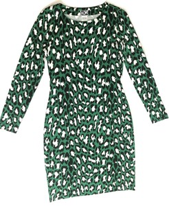dvf green leopard dress