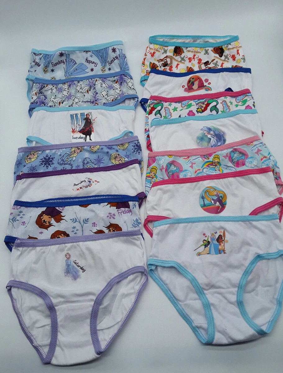 2 Pack of 7 Disney Days Of The Week/Princess briefs underwear Girls 4T