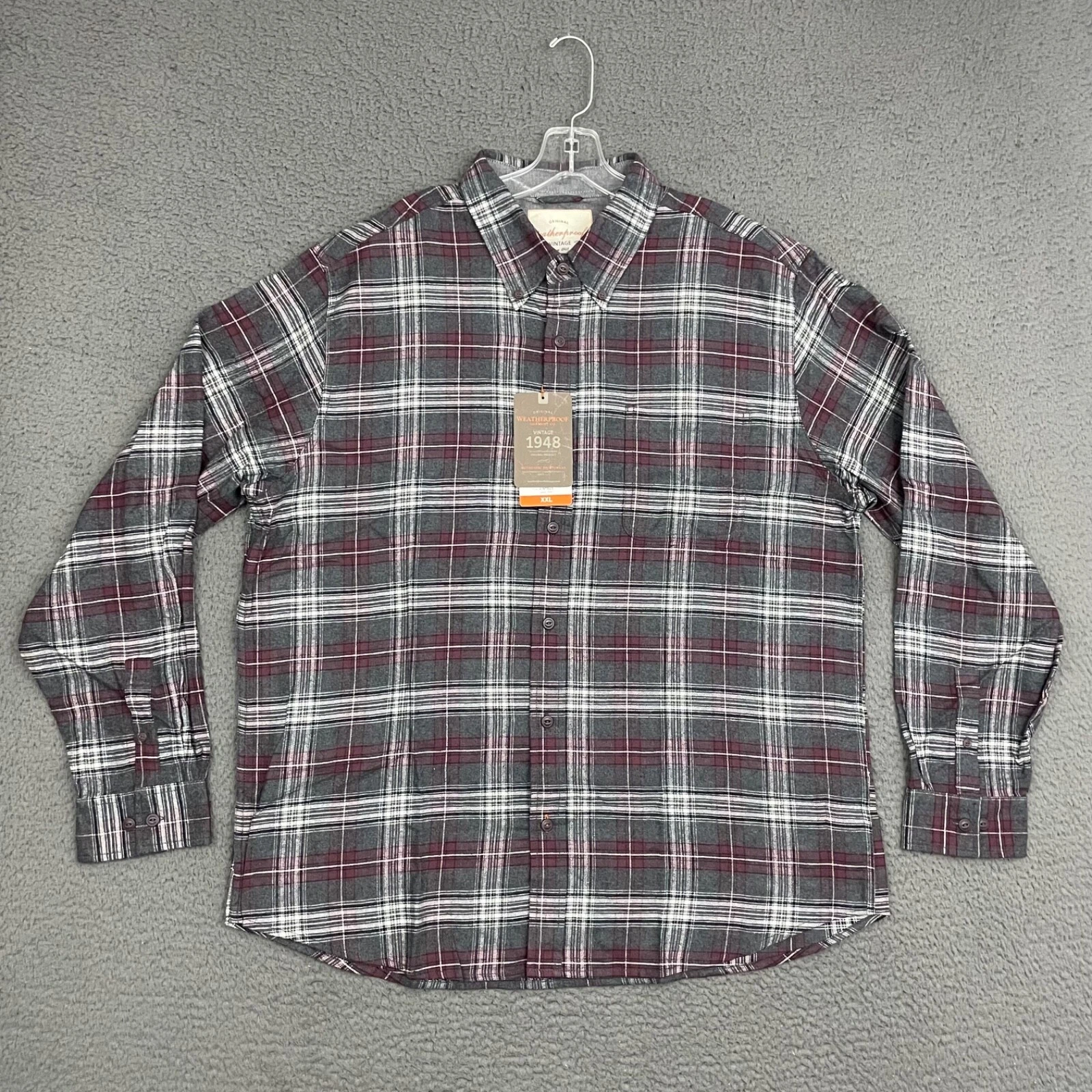 Weatherproof Vintage Flannel Shirt Mens 2XL Multicolor Plaid Long Sleeve Casual