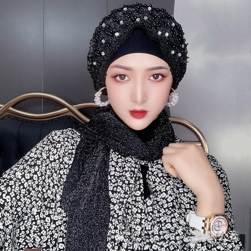 Fashion Dubai Lady Headwear Muslim Lace 