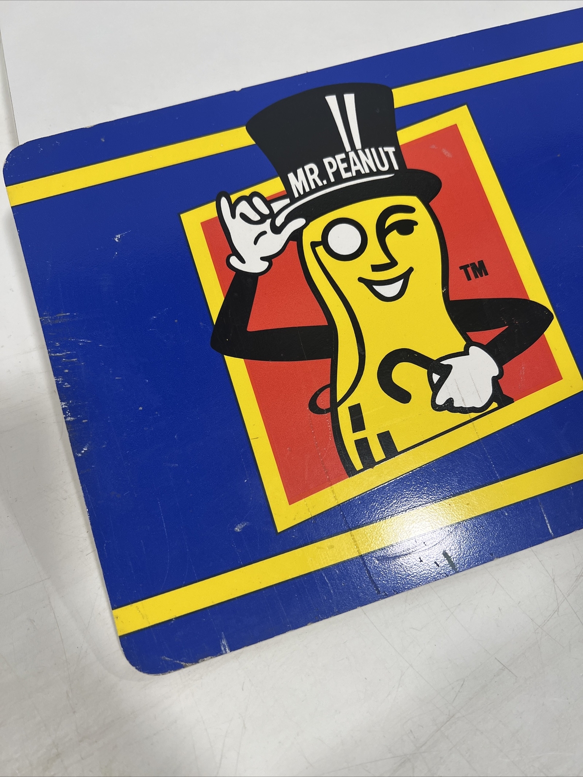 Vintage Original PLANTERS PEANUTS Mr. Peanut Single Sided Advertising