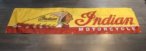 Indian Motorcycles Banner Flag Big 2x8 feet Biker Mechanic Garage Racing XZ - Afbeelding 1 van 4