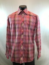 Tommy Hilfiger Plaid Dress Shirt - Pink Plaid - M