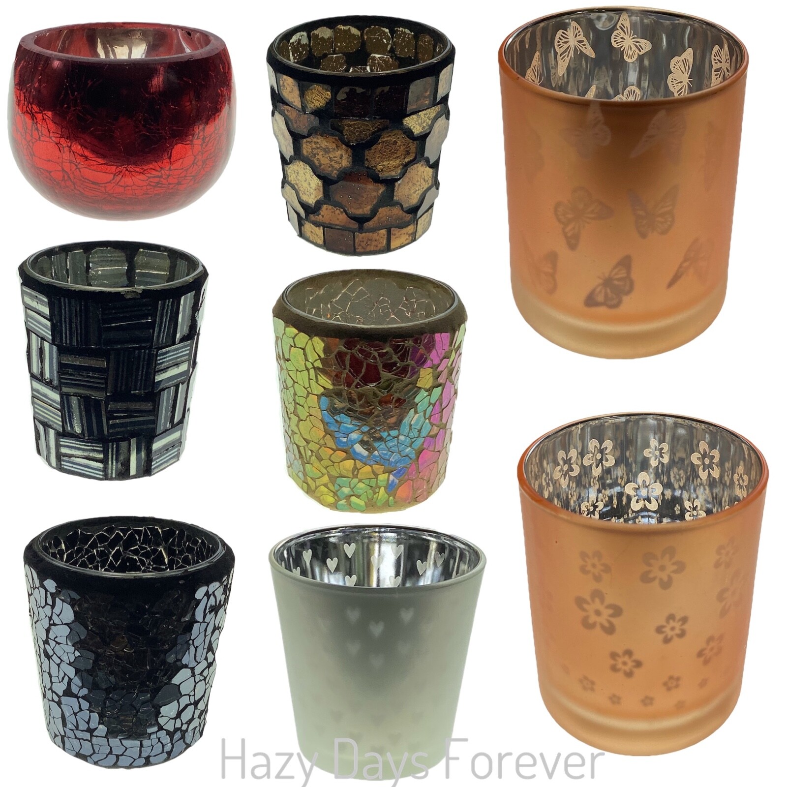 Glas Tee Licht Halter MEHRERE KAUFEN SPAREN Silber Roségold Kerzenhalter rot