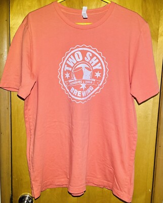 TOO SHY BREWING - Roseburg, Oregon, Peach Dbl Sided Cotton T-Shirt, Men s XL