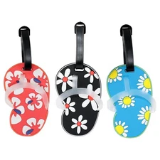 Honbay 3PCS Personalized Flip-Flops Luggage Tags Summer Beach Luggage Tags Tr...