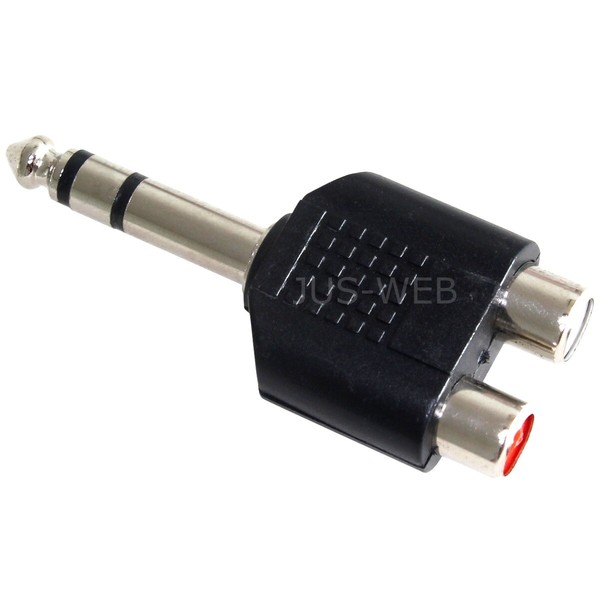 Audio Adapter 6,35Mm Stereo Klinkenstecker Auf 2 Cinchbuchsen, Vereiler-image