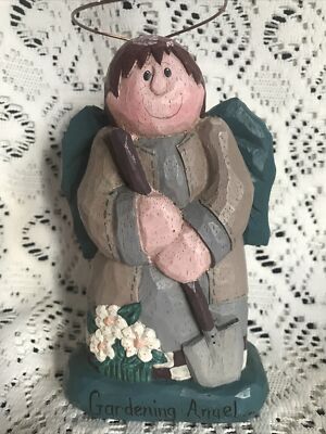 EDDIE WALKER MIDWEST of CANNON FALLS GARDENING ANGEL BOY FIGURINE 6.5'' GIFT