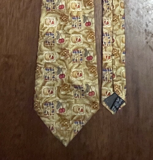 a.mouley 1919 Paris フランス製　麻絹ネクタイ　披露宴　結婚式 a. mousley 1919 Paris 100% Silk Men's Tie - France - gold reds