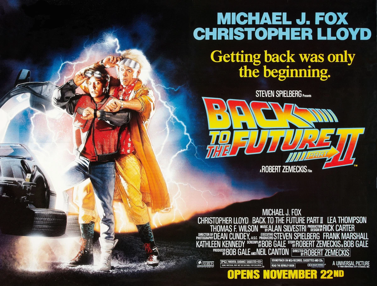 RITORNO AL FUTURO 2 BACK TO THE FUTURE POSTER STEVEN SPIELBERG MICHAEL J.  FOX | eBay