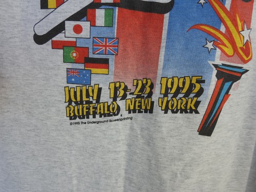 1995 World Veterans Championships Buffalo New York Vintage 90s T-Shirt USA (XL) - Picture 9 of 10