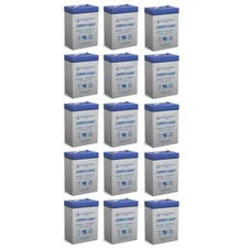 Power-Sonic PS-640F 6 Volt 4.5 Amp Hour Sealed Lead Acid Battery - 15 PACK
