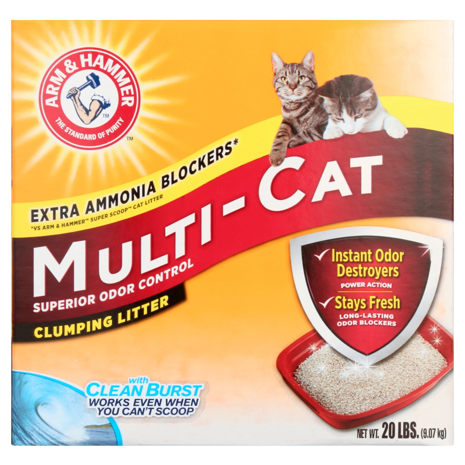 ARM & HAMMER Multi-Cat Clumping Litter, Scented, 20 lb