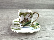 Vintage Hand Painted Ardalt Lenwile China 6124 Small Teacup & Saucer