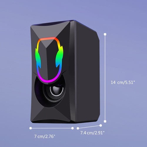 Desktop Corded Computer Speaker Laptops USB Mini Subwoofer RGB Light Loudspeaker - Afbeelding 8 van 8