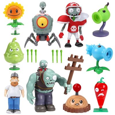 JHESAO 10 PCS Plants and Zombies Toys Action Figures Zombies PVZ