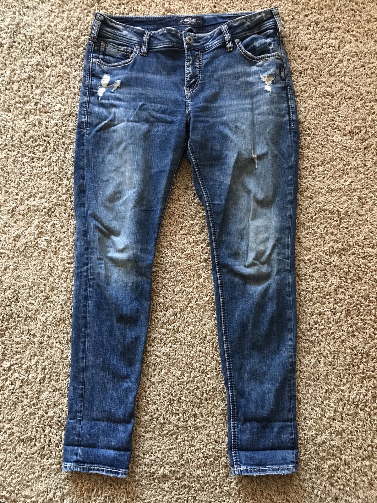 Silver Girlfriend Jeans Super Stretch Size 32x29 (actual 35x31