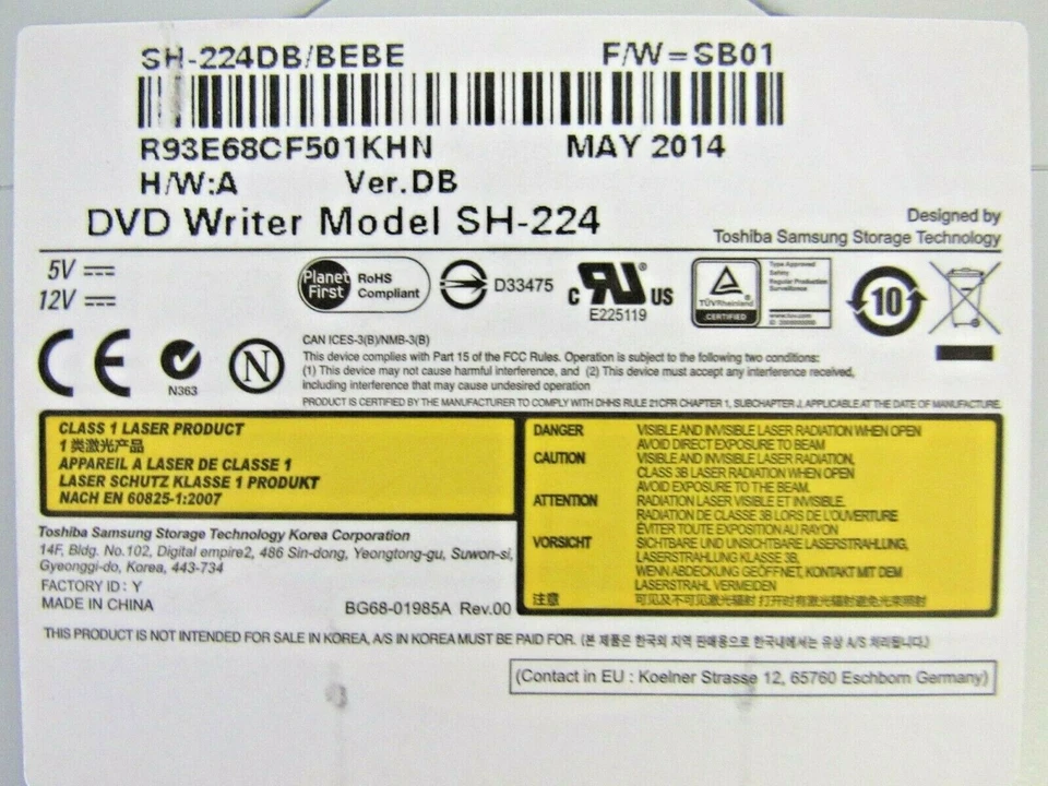 Samsung Lot of 2 SH-224 DVD±RW Internal Optical Drive 35-3 - Image 4 of 4
