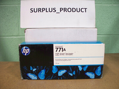 GENUINE HP B6Y21A 771A PHOTO BLACK CART 775ml DESIGNJET Z6200 NEW SEALED 8/20
