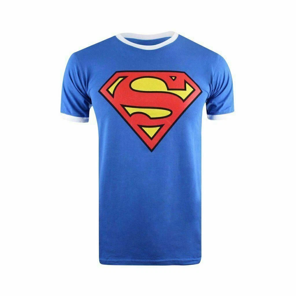 Official DC Comics Mens Superman Logo Ringer T-shirt Blue Sizes S - XXL |  eBay