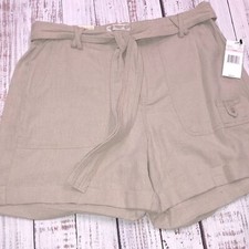 Vintage America tan shorts size 10/30 linen  viscose blend new with tags