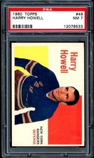 1960-61 TOPPS NHL HOCKEY NHL #49 Harry Howell HOF PSA 7 NM New York Rangers Card