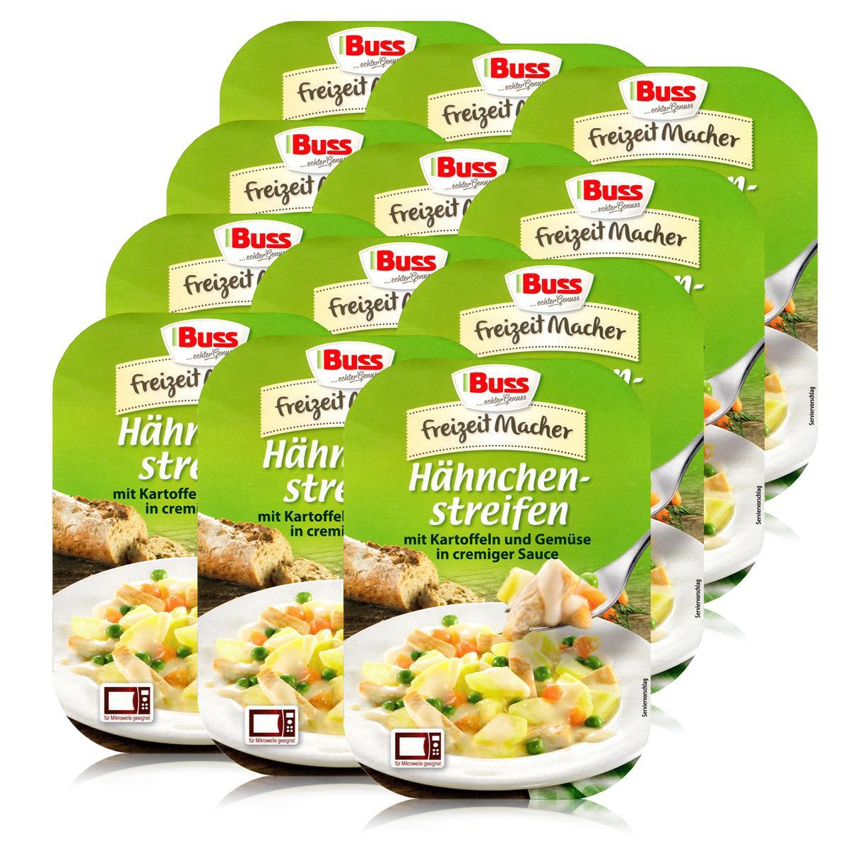Buss Hähnchen-streifen mit Kartoffeln & Gemüse 300g - Fertiggericht (12er Pack)