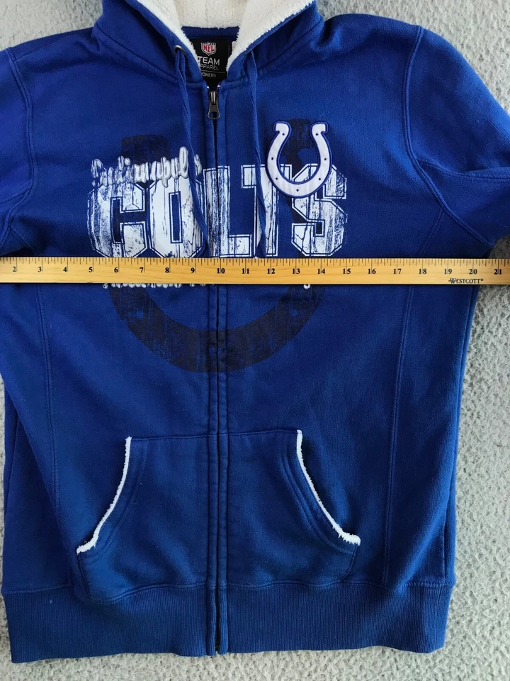 Chaqueta para mujer Indianapolis Colts grande azul cremallera completa con capucha bolsillos NFL logotipo Foto 2 de 4