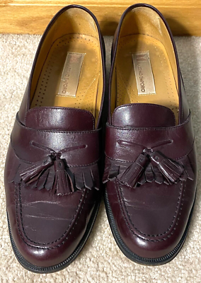 Massimo Emporio A422 Burgundy Kiltie Tassels Loafers Mens  display picture 1