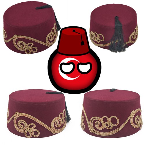 Turkish Ottoman Style Vintage Red Fes 