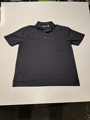 Cubavera Polo Shirt Men's Extra Large Textured Rib Knit Jet Black Golf/Casual