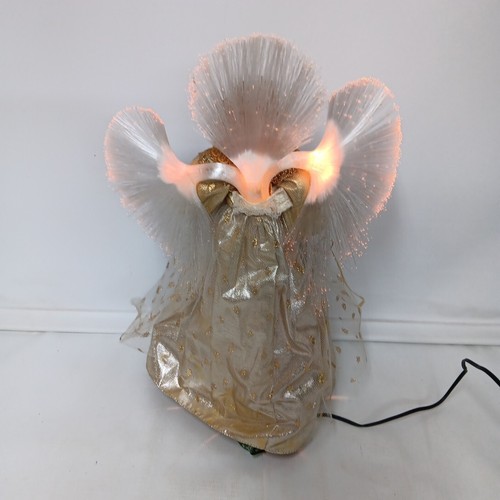 12” Fiber Optic Angel Tree Topper Figurine Table Top Continous Color Changes - Picture 14 of 20