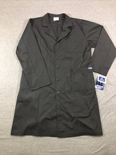 Adar Collared Button Up Doctor Nurse Scrub Size 44 Black
