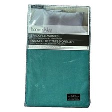 HOME STYLES Standard Pillow Cases Two Pack Teal 20  x30  