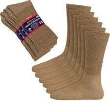 5~20 Dozens Wholesale Men Women Diabetic Crew Socks Khaki Size 9-11 10-13 13-15