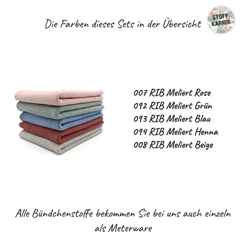 Bündchenstoff Set Paket BIO Schlauchware TEX + GOTS Bündchen Meterware Sets - Bild 61 von 81
