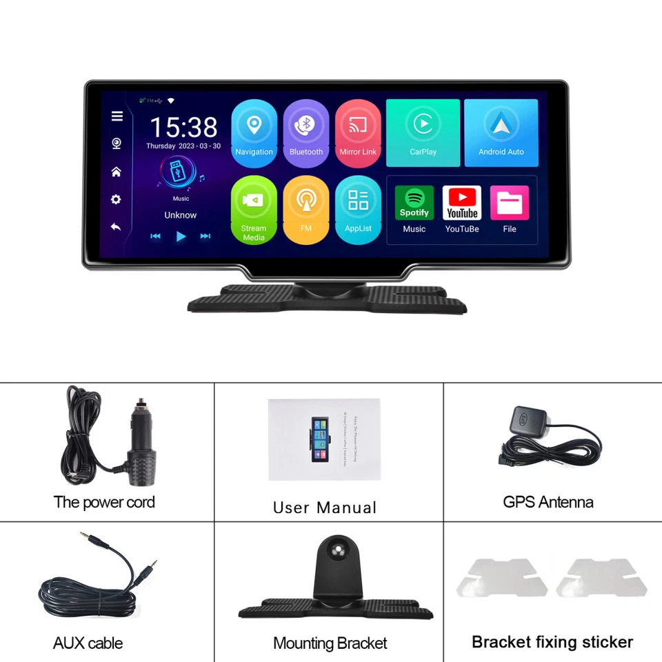10.26" 2K Android 15 Wireless Apple Carplay Autoradio GPS Navigation WiFi 2+32GB - Bild 2 von 4