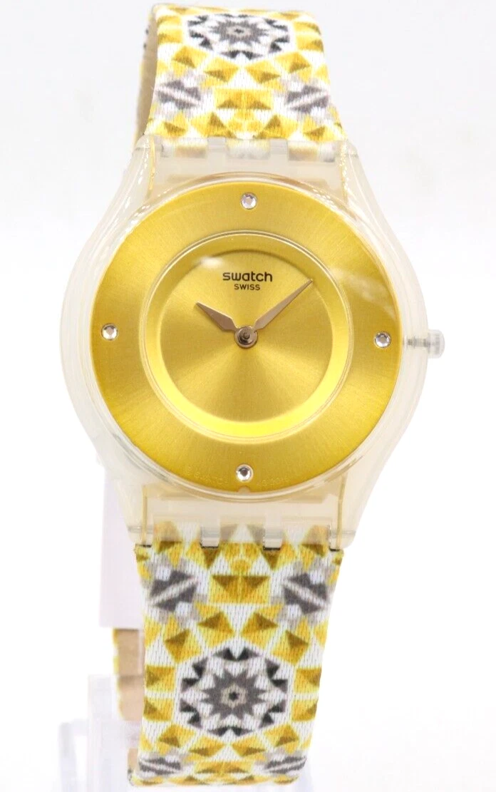 Swatch Skin Stainless Steel Case Plastic Band Wristwatches for