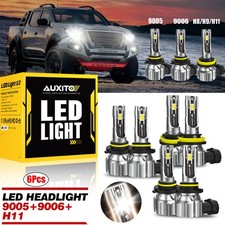 AUXITO 9005&9006&H11 LED Bulbs Combo Headlight Fog Light Kit White High Low Beam