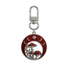 Moon Keychain Keychains Bag Charms for with Red , Moon Cycles, and Grass De...